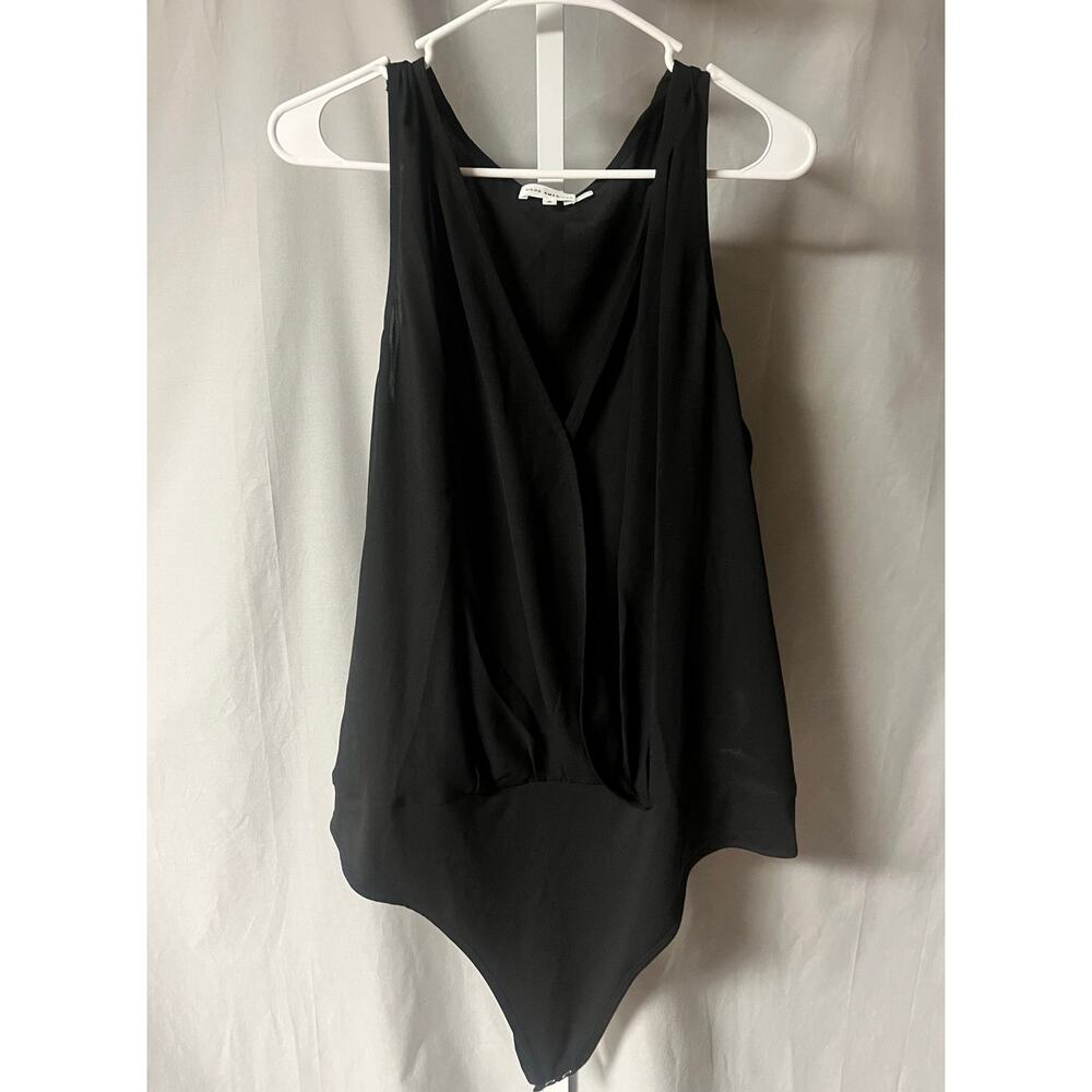Good American Sheer V neck  bodysuits Sleeveless Thong Size 6/ 2X